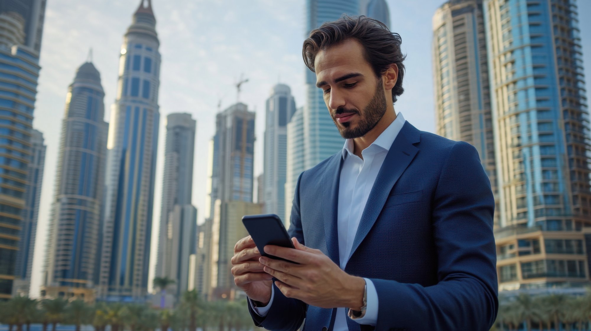 un-joven-profesional-en-dubai-usando-un-telefono-inteligente-para-mantenerse-conectado-con-sus